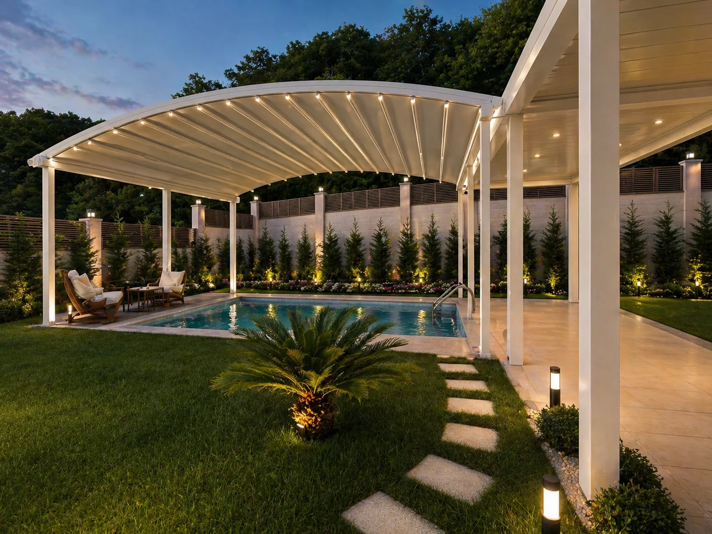 Full-Radius Pergola